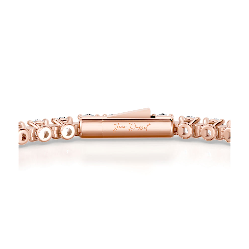 Olivia Round Brilliant Lab Diamond Tennis Bracelet 18k Rose Gold 4 CTW,7 CTW,10 CTW,12 CTW,17 CTW Front View