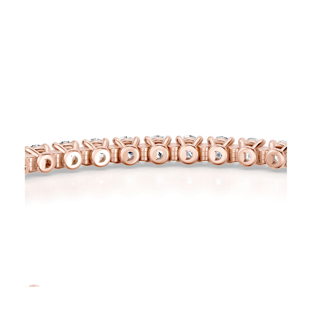 Olivia Round Brilliant Lab Diamond Tennis Bracelet 18k Rose Gold 4 CTW,7 CTW,10 CTW,12 CTW,17 CTW Front View