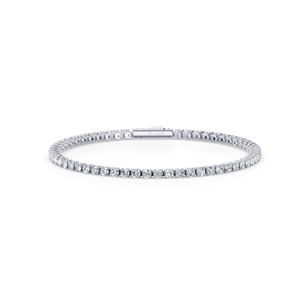 Olivia Round Brilliant Lab Diamond Tennis Bracelet Platinum 4 CTW,7 CTW,10 CTW,12 CTW,17 CTW Front View