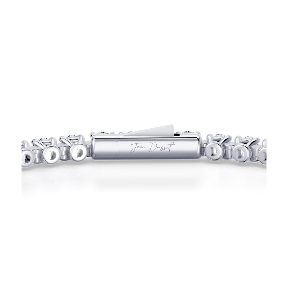 Olivia Round Brilliant Lab Diamond Tennis Bracelet 18k White Gold 4 CTW,7 CTW,10 CTW,12 CTW,17 CTW Front View