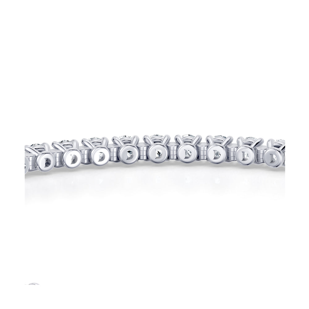 Olivia Round Brilliant Lab Diamond Tennis Bracelet 18k White Gold 4 CTW,7 CTW,10 CTW,12 CTW,17 CTW Front View