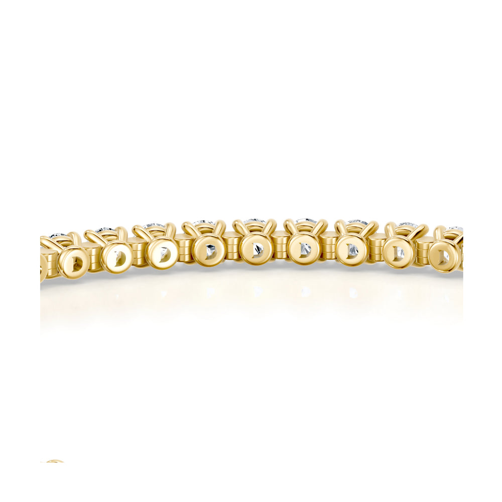 Olivia Round Brilliant Lab Diamond Tennis Bracelet 18k Yellow Gold 4 CTW,7 CTW,10 CTW,12 CTW,17 CTW Front View