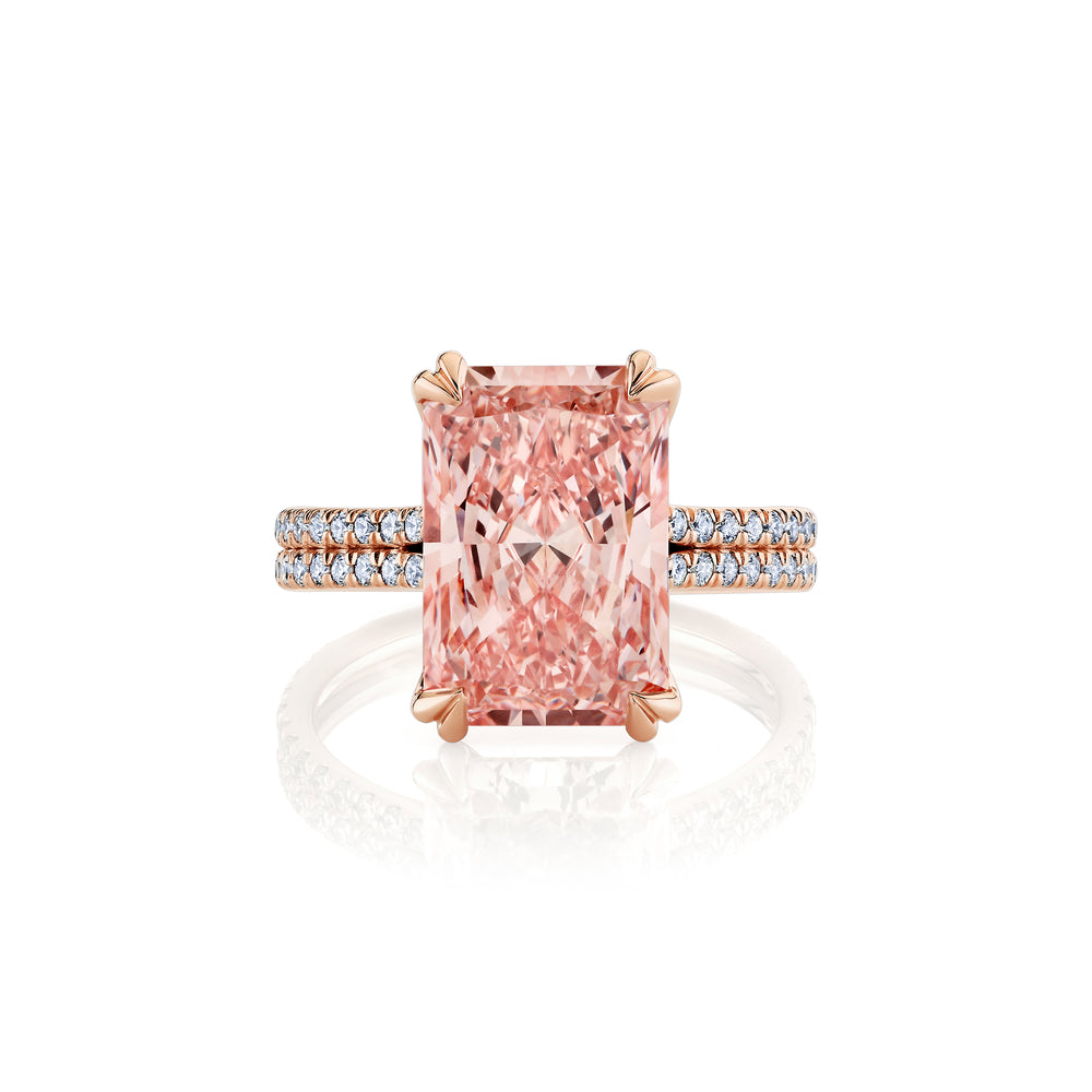 Elle Radiant Cut Solitaire Lab Diamond Engagement Ring image 1