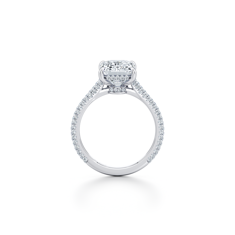 Chelsea Emerald Three Row Pave  Engagement Ring image 4