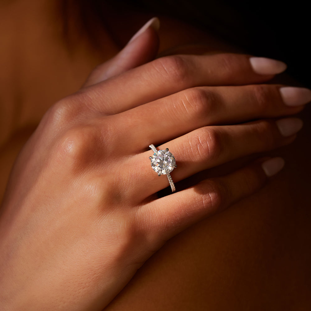 Chelsea Round Solitaire Lab Diamond Engagement Ring image 5