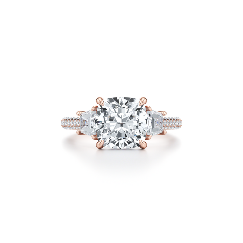 Chelsea Trapezoid Three Stone Lab Diamond Engagement Ring image 56