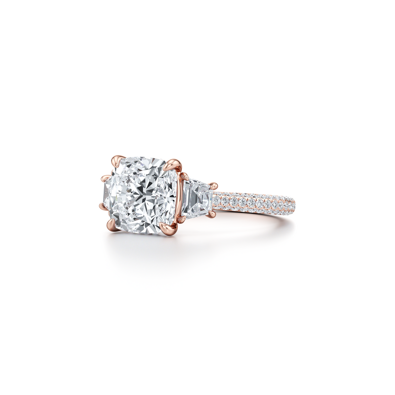 Chelsea Trapezoid Three Stone Lab Diamond Engagement Ring image 57