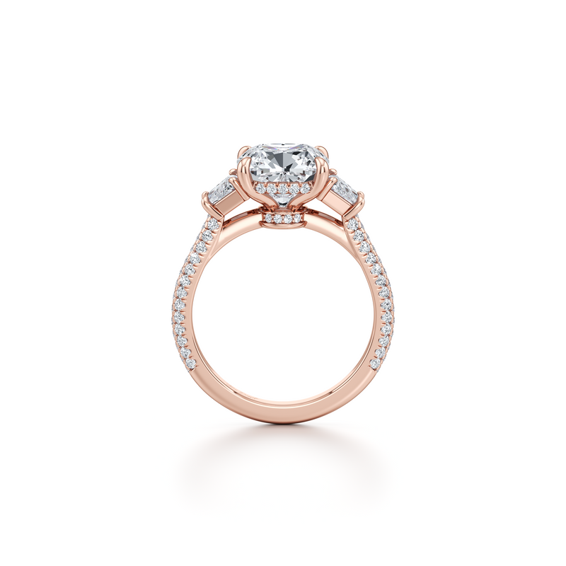 Chelsea Trapezoid Three Stone Lab Diamond Engagement Ring image 59