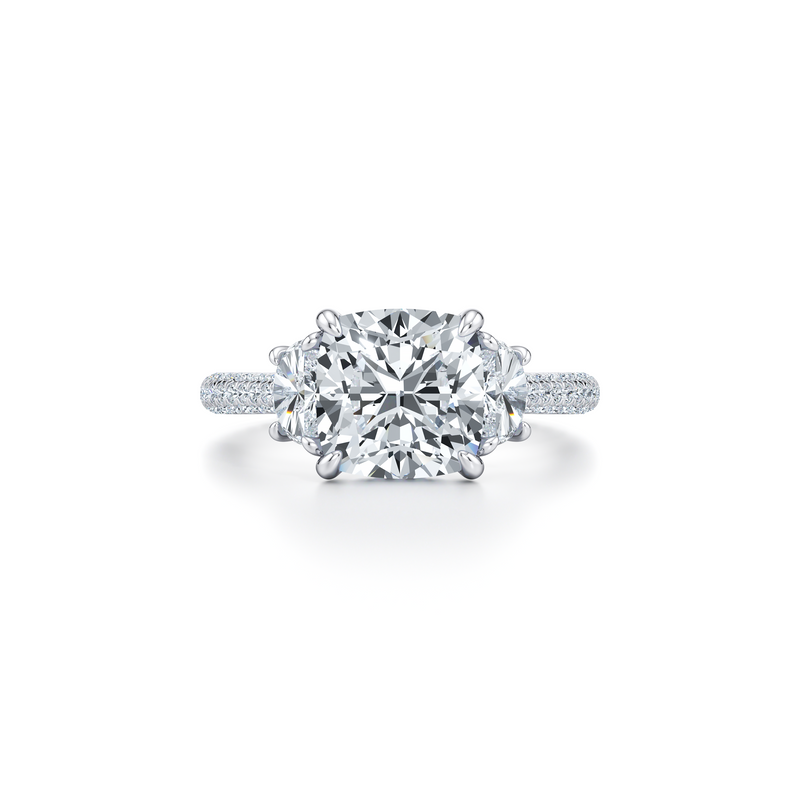 Chelsea Half-Moon Three Stone Lab Diamond Engagement Ring image 41