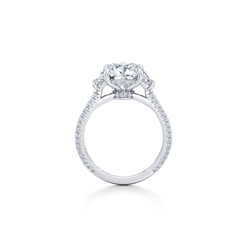 Chelsea Half-Moon Three Stone Lab Diamond Engagement Ring image 44