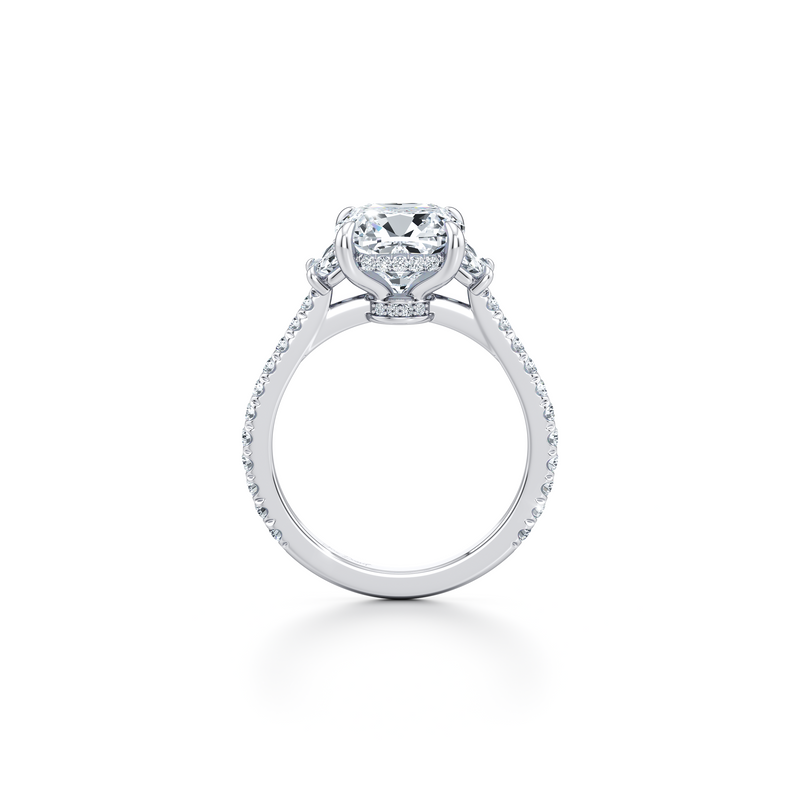 Chelsea Half-Moon Three Stone Lab Diamond Engagement Ring image 44