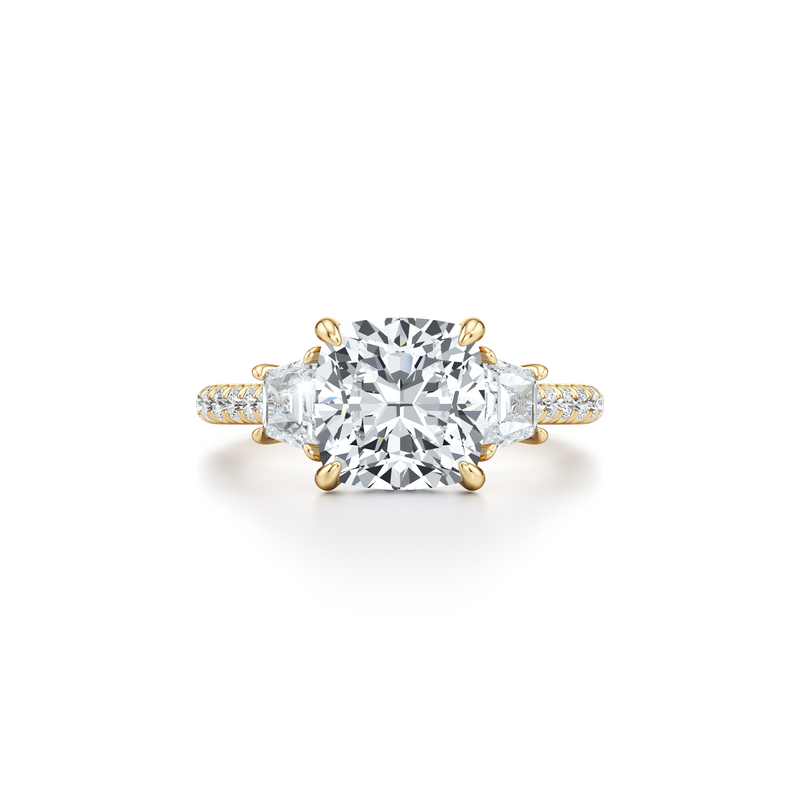 Chelsea Trapezoid Three Stone Lab Diamond Engagement Ring image 66