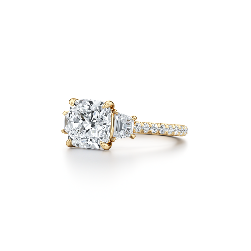 Chelsea Trapezoid Three Stone Lab Diamond Engagement Ring image 67