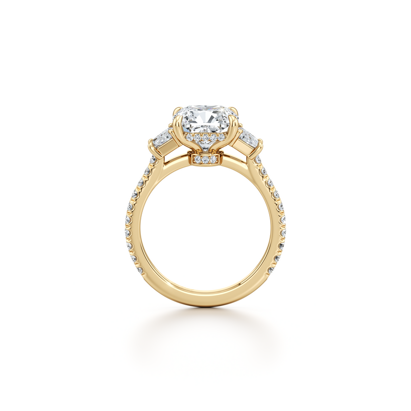 Chelsea Trapezoid Three Stone Lab Diamond Engagement Ring image 69