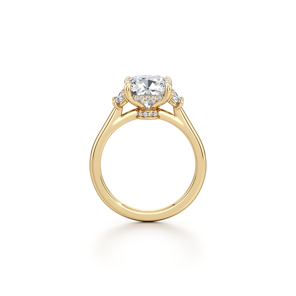 Chelsea Cushion Cut Three Stone Lab Diamond Engagement Ring image 4