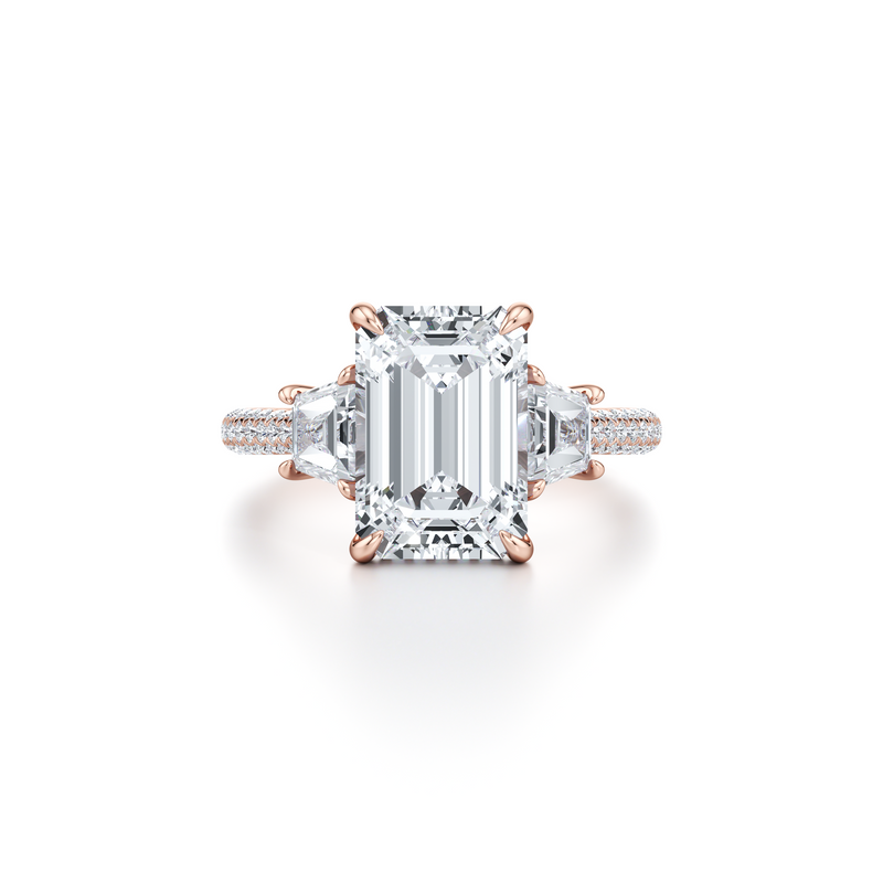 Chelsea Trapezoid Three Stone Lab Diamond Engagement Ring image 76