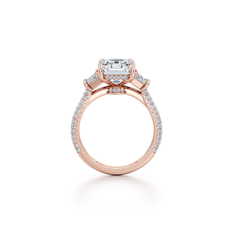 Chelsea Trapezoid Three Stone Lab Diamond Engagement Ring image 79