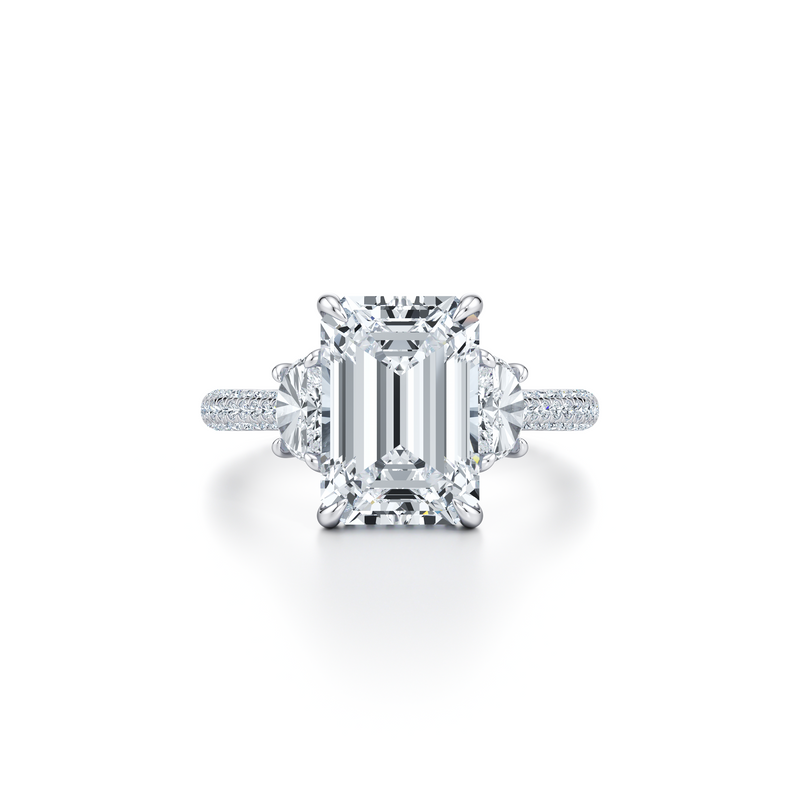 Chelsea Half-Moon Three Stone Lab Diamond Engagement Ring image 101