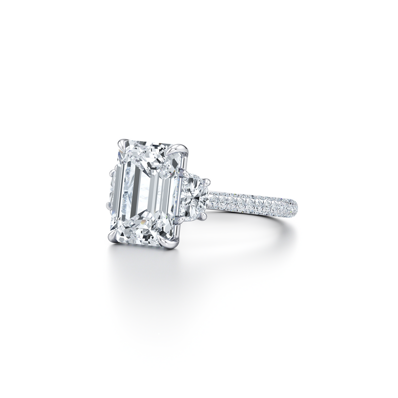 Chelsea Half-Moon Three Stone Lab Diamond Engagement Ring image 102