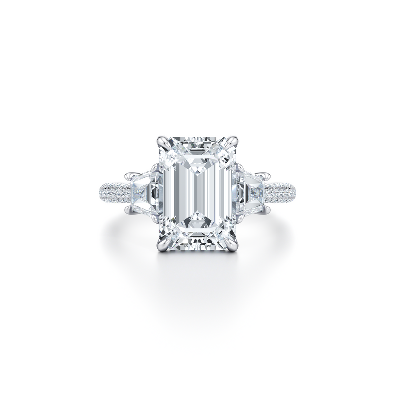 Chelsea Emerald Three Stone Engagement Ring image 1