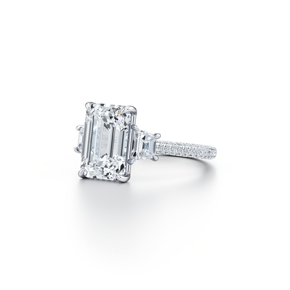 Chelsea Emerald Three Stone Engagement Ring image 2