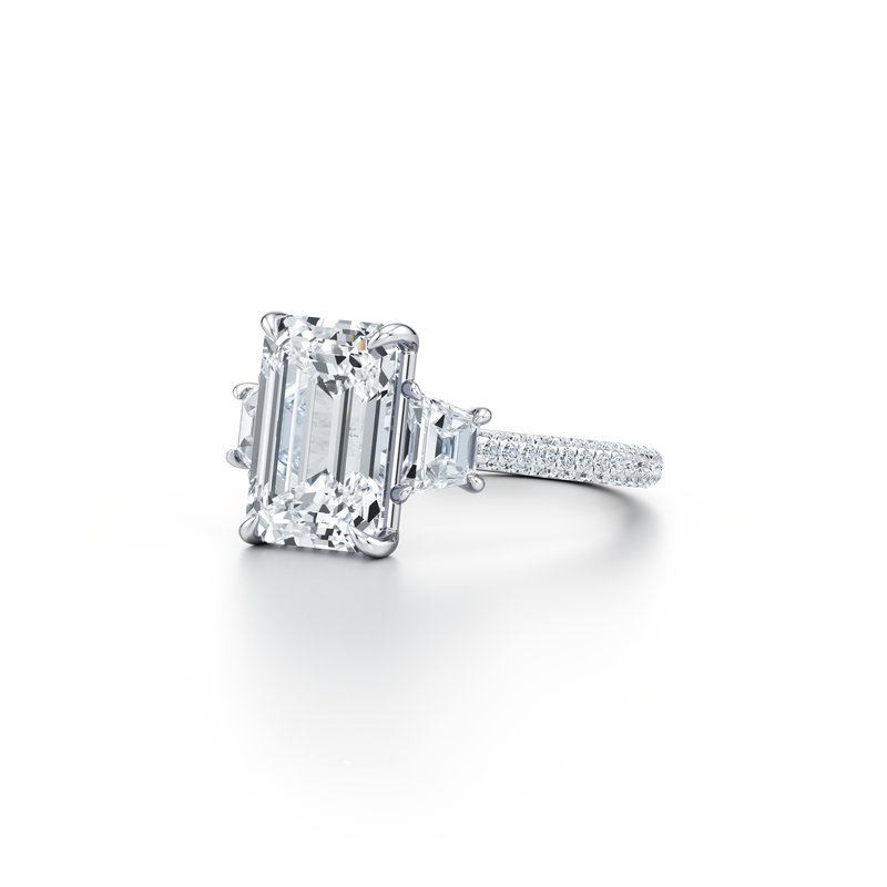 Chelsea Emerald Three Stone Engagement Ring image 2