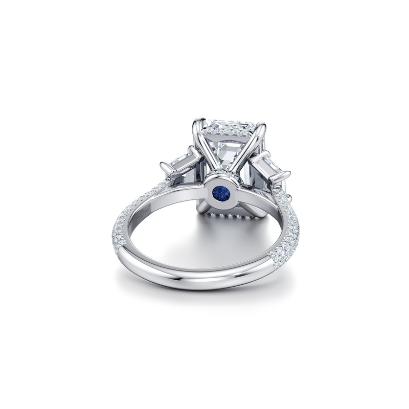 Chelsea Trapezoid Three Stone Lab Diamond Engagement Ring image 68