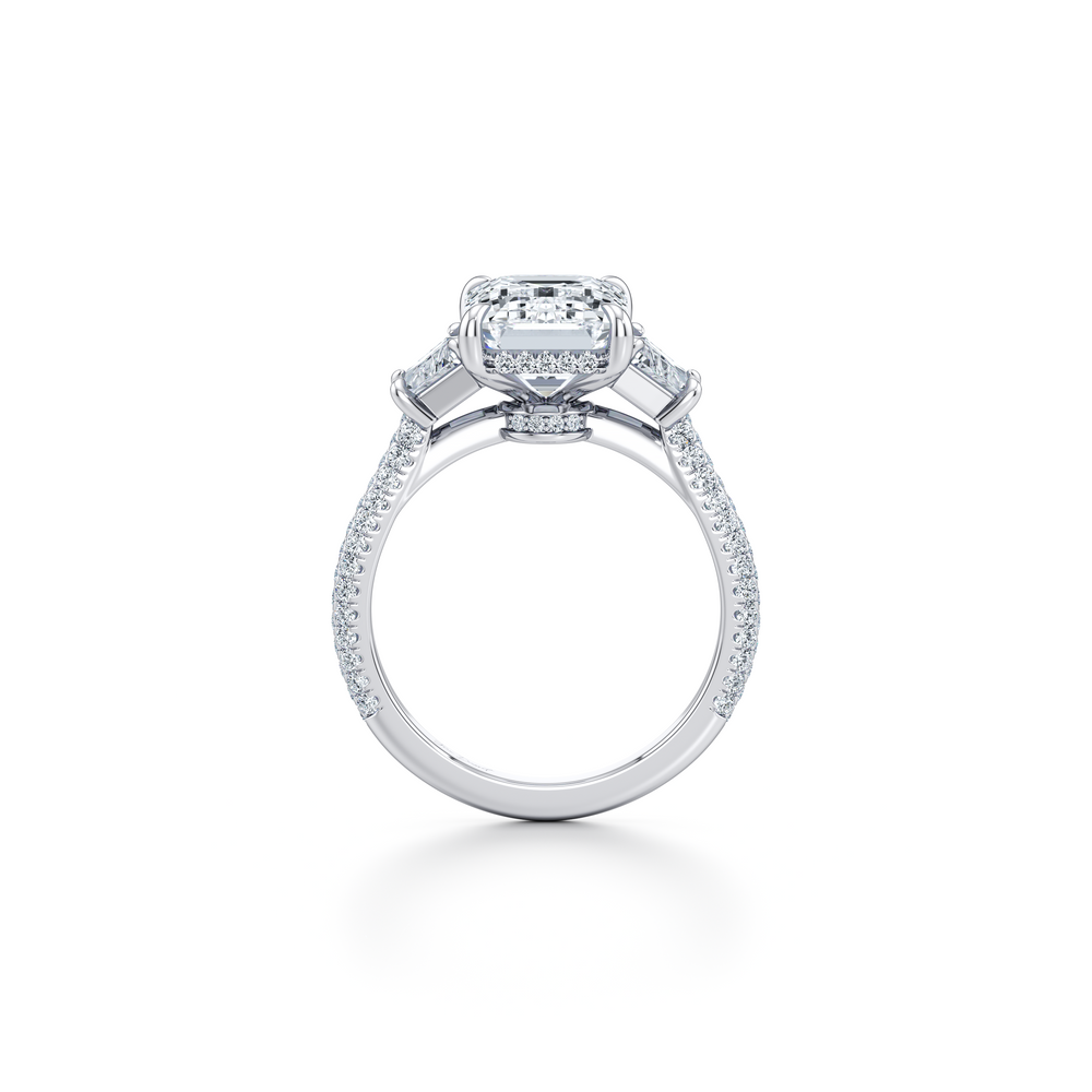 Chelsea Emerald Three Stone Engagement Ring image 4