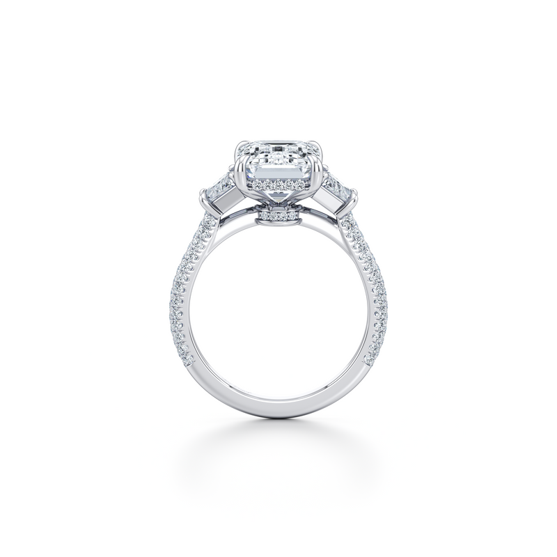 Chelsea Emerald Three Stone Engagement Ring image 4