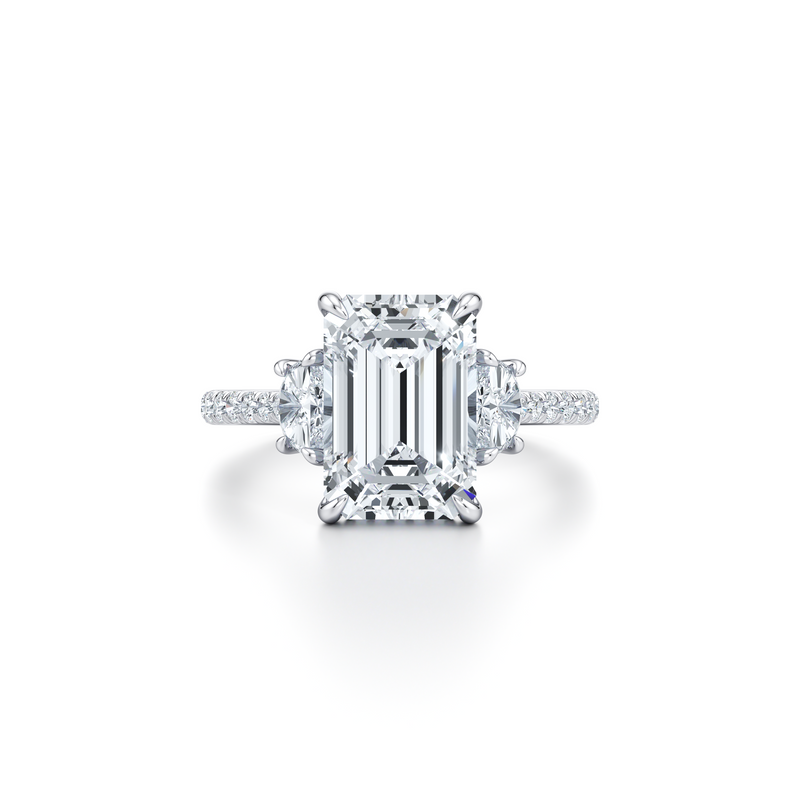Chelsea Half-Moon Three Stone Lab Diamond Engagement Ring image 61