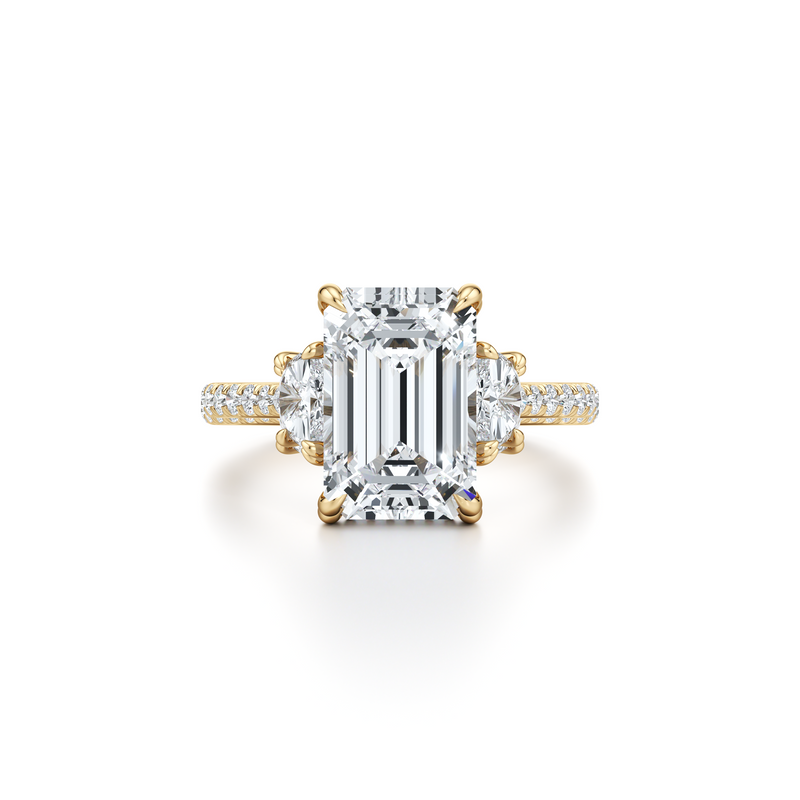 Chelsea Half-Moon Three Stone Lab Diamond Engagement Ring image 66