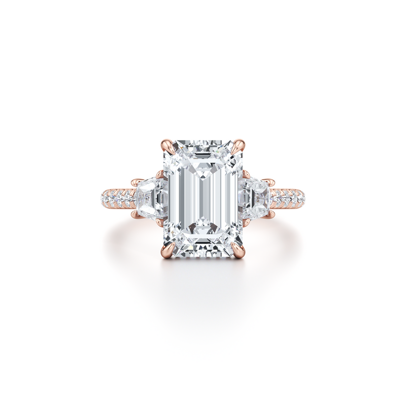 Chelsea Trapezoid Three Stone Lab Diamond Engagement Ring image 11