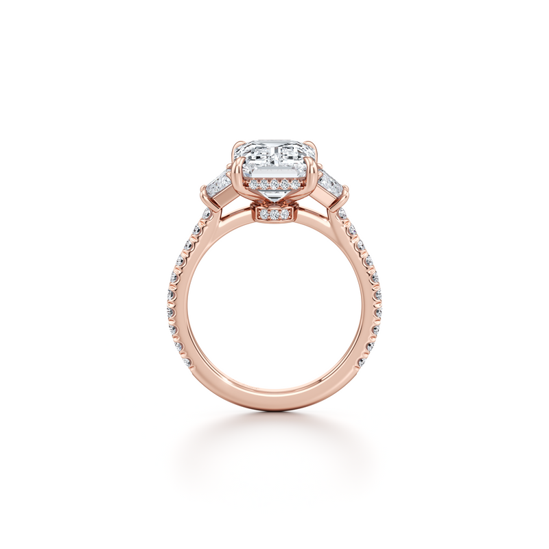 Chelsea Trapezoid Three Stone Lab Diamond Engagement Ring image 14
