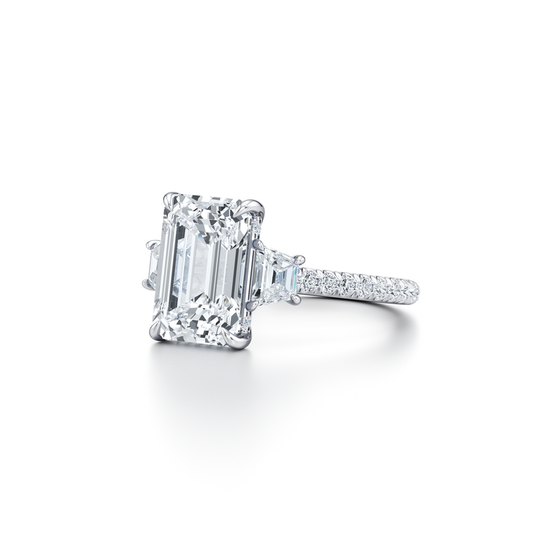 Chelsea Trapezoid Three Stone Lab Diamond Engagement Ring image 2