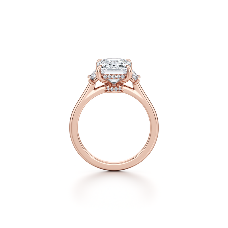 Chelsea Half Moon Three Stone Lab Diamond Engagement Ring image 74