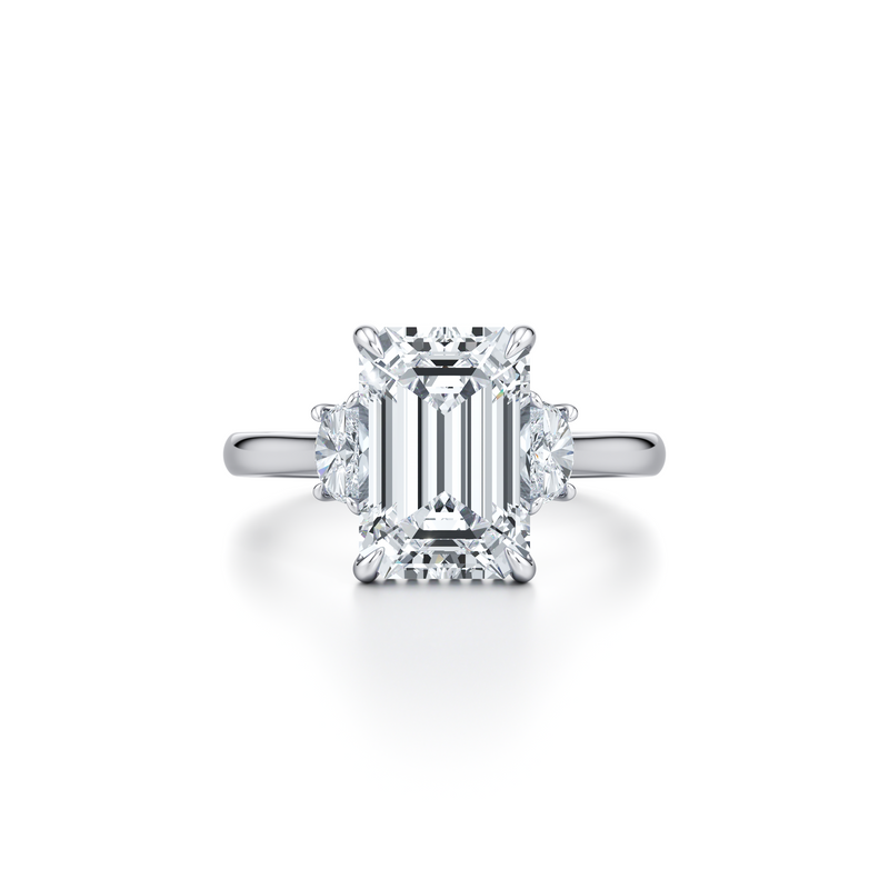Chelsea Half Moon Three Stone Lab Diamond Engagement Ring image 61