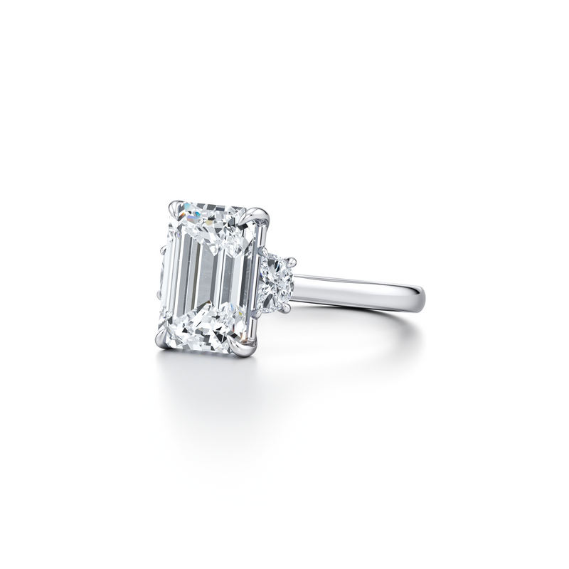 Chelsea Half Moon Three Stone Lab Diamond Engagement Ring image 62