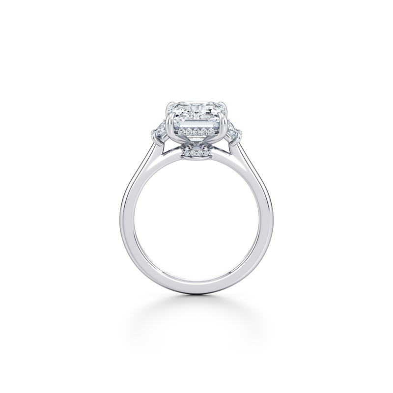 Chelsea Half Moon Three Stone Lab Diamond Engagement Ring image 64