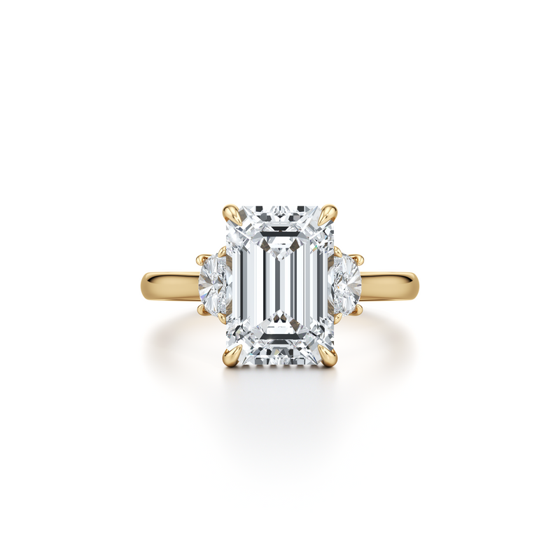 Chelsea Half Moon Three Stone Lab Diamond Engagement Ring image 66