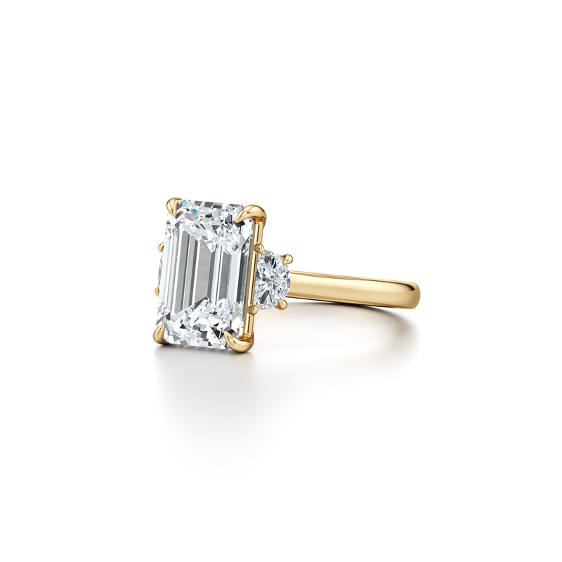 Chelsea Half Moon Three Stone Lab Diamond Engagement Ring image 67
