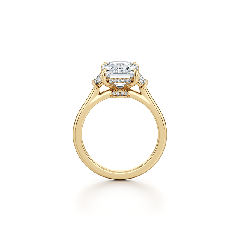 Chelsea Half Moon Three Stone Lab Diamond Engagement Ring image 69