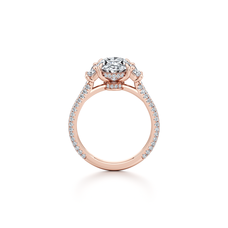 Chelsea Half-Moon Three Stone Lab Diamond Engagement Ring image 34