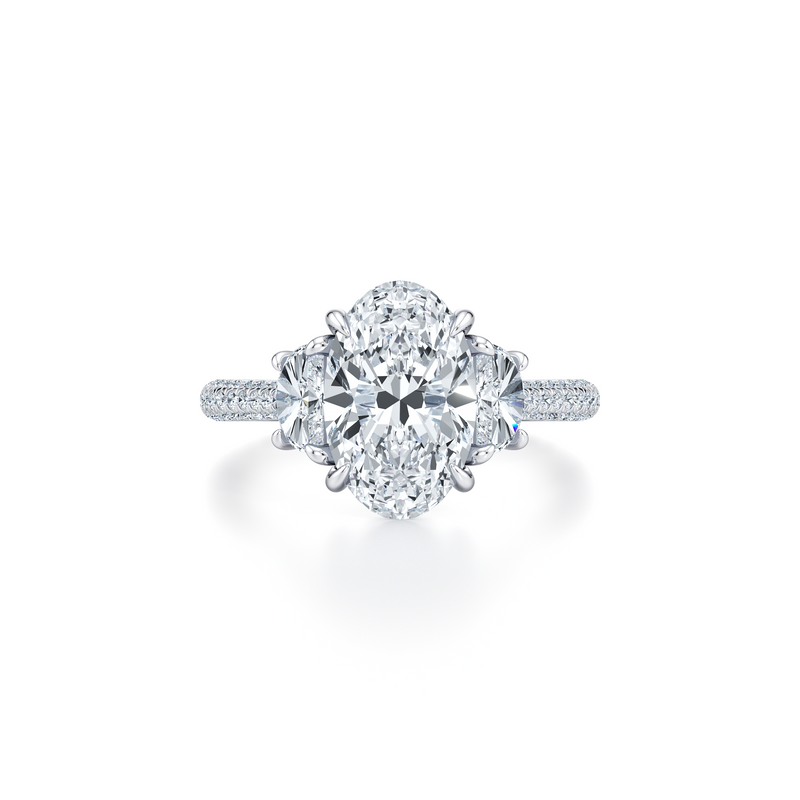 Chelsea Half-Moon Three Stone Lab Diamond Engagement Ring image 21