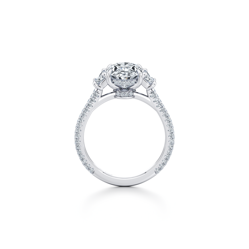 Chelsea Half-Moon Three Stone Lab Diamond Engagement Ring image 24