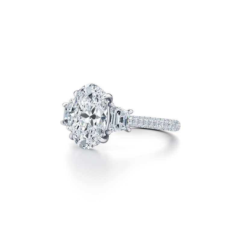 Chelsea Trapezoid Three Stone Lab Diamond Engagement Ring image 27