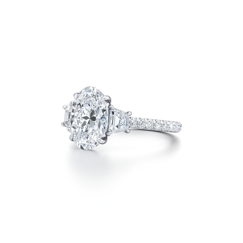 Chelsea Trapezoid Three Stone Lab Diamond Engagement Ring image 42