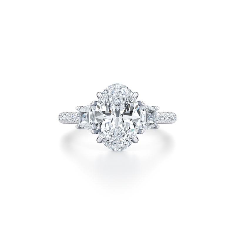 Chelsea Trapezoid Three Stone Lab Diamond Engagement Ring image 41