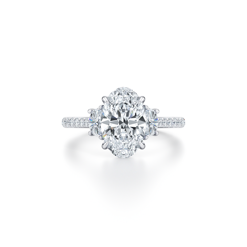 Chelsea Half-Moon Three Stone Lab Diamond Engagement Ring image 26