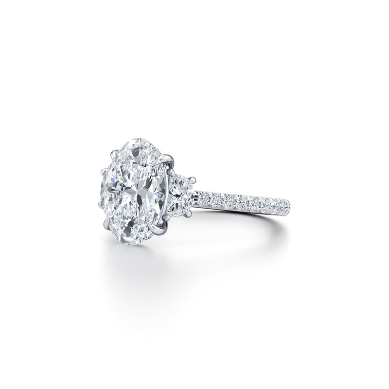 Chelsea Half-Moon Three Stone Lab Diamond Engagement Ring image 27