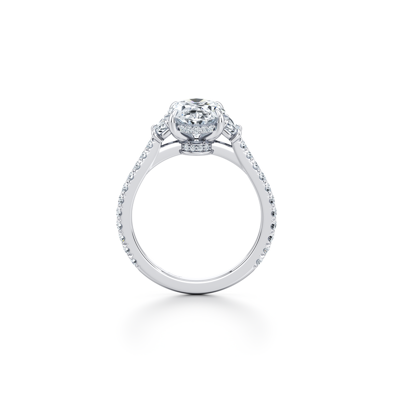 Chelsea Half-Moon Three Stone Lab Diamond Engagement Ring image 29